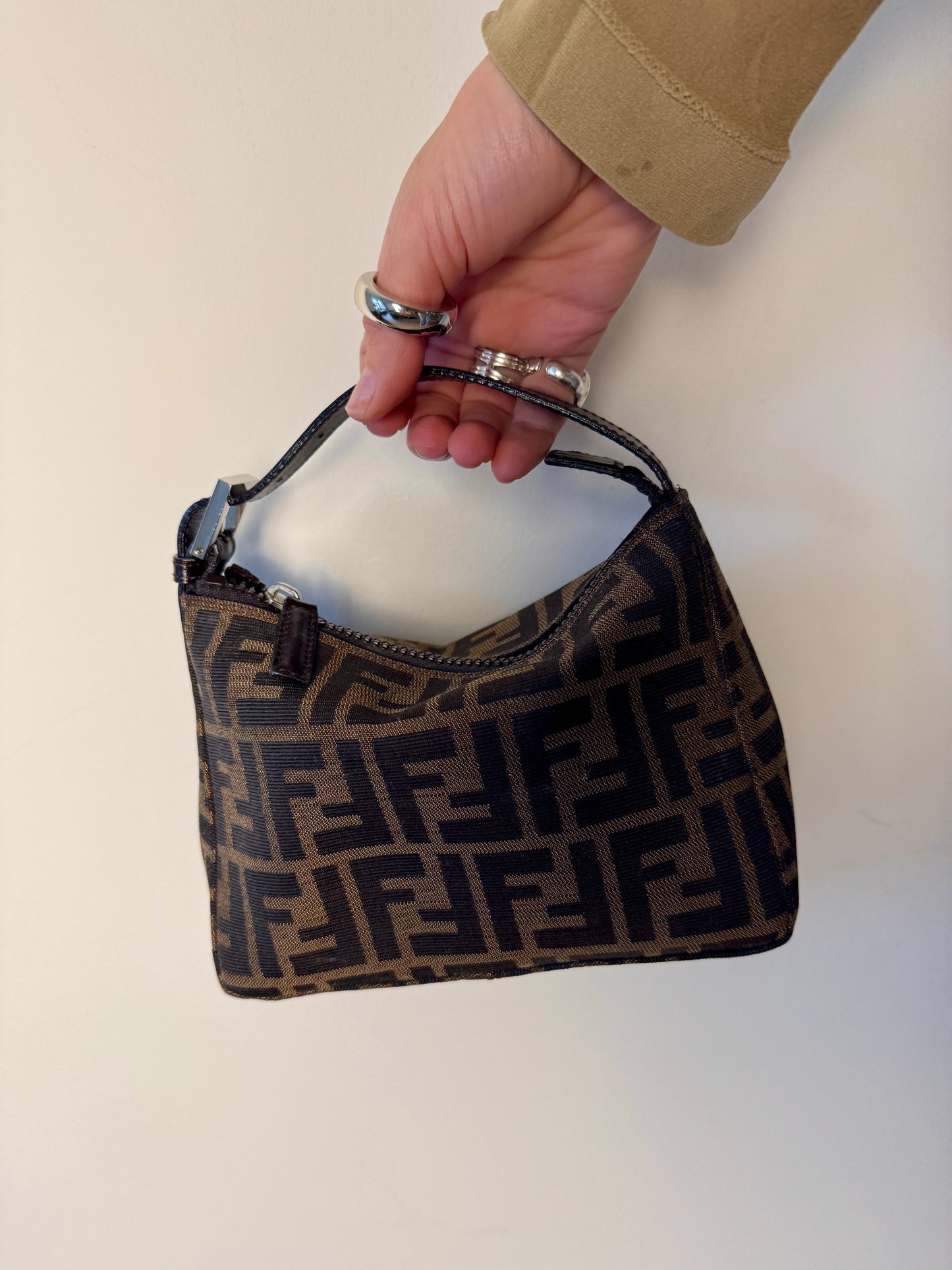 Fendi Tobacco Zucca Mini Pochette — Late 1990s to Early 2000s