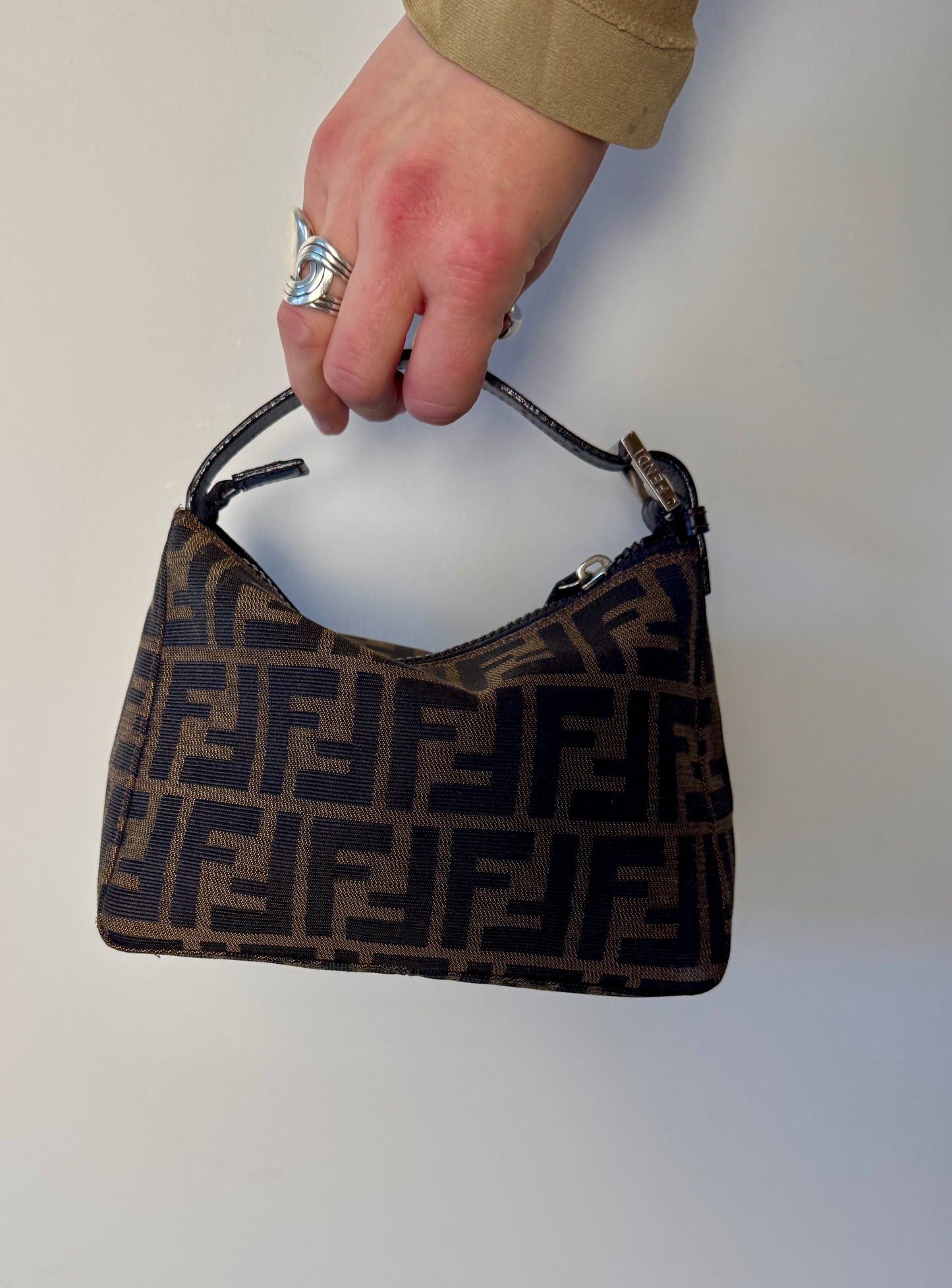Fendi Tobacco Zucca Mini Pochette — Late 1990s to Early 2000s