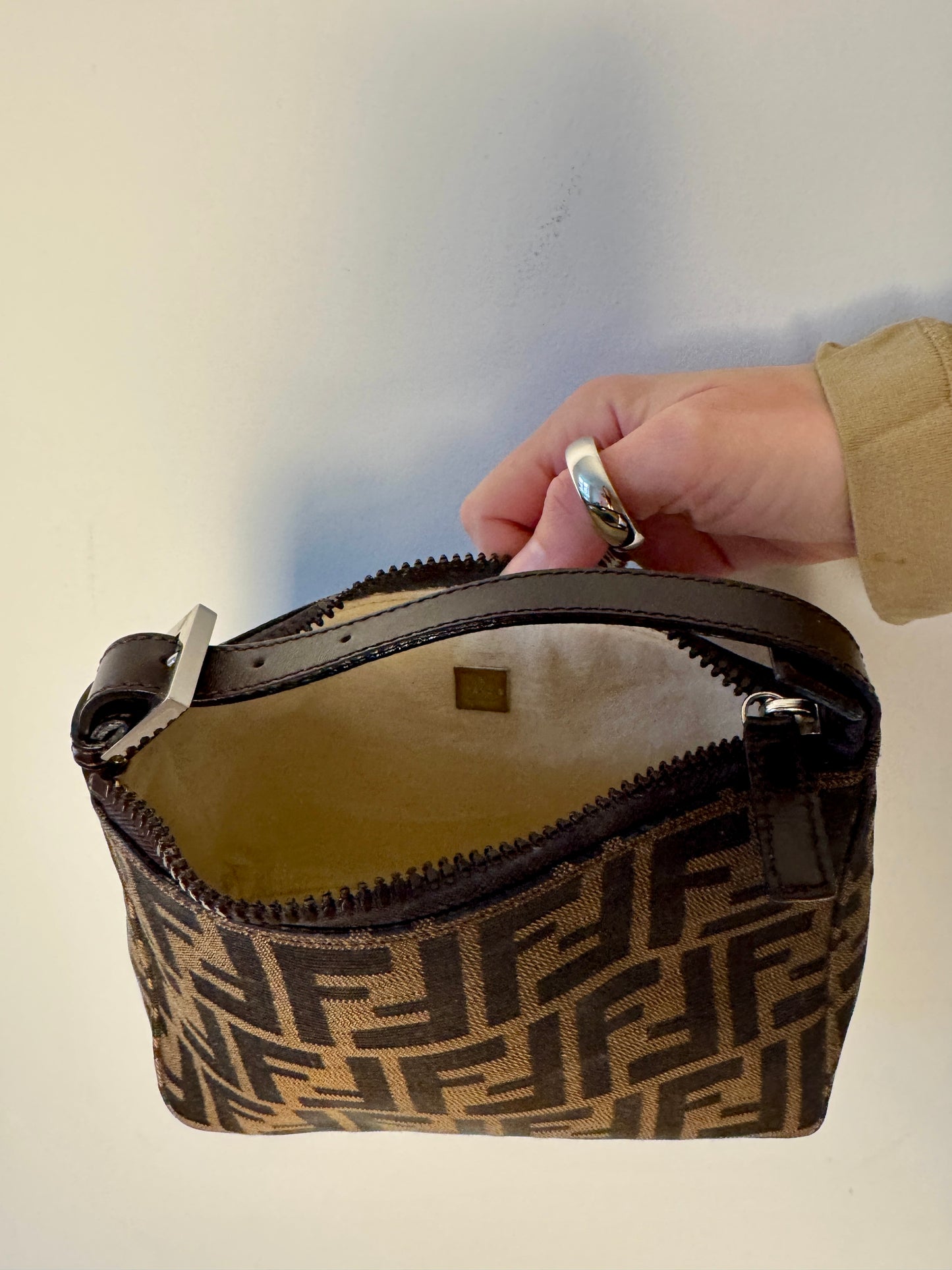 Fendi Tobacco Zucca Mini Pochette — Late 1990s to Early 2000s