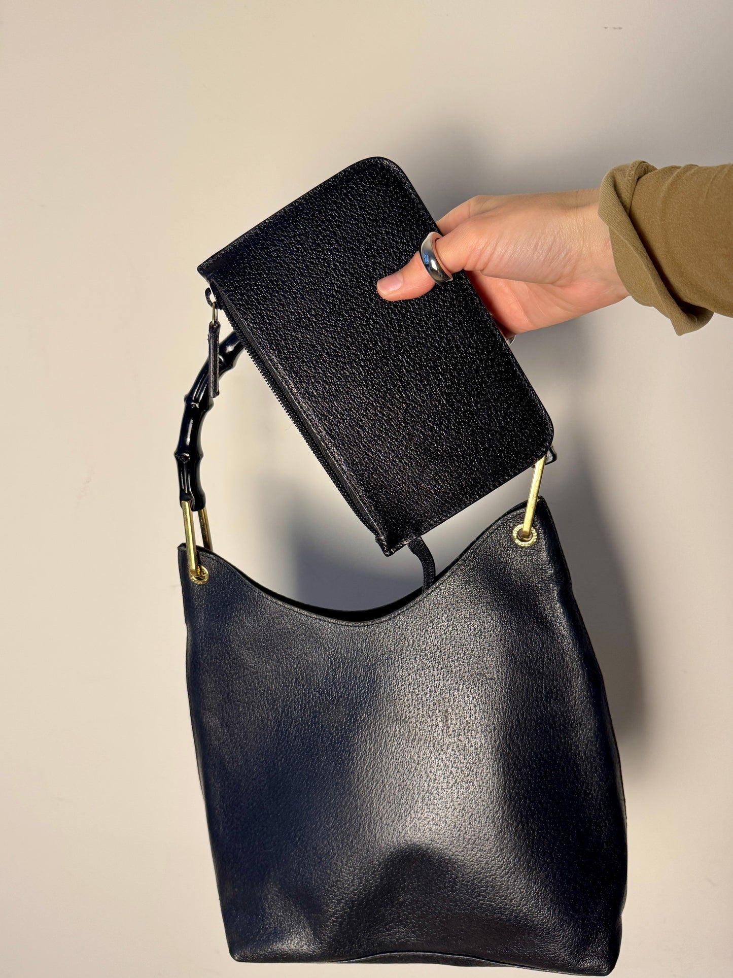 Gucci Bamboo Leather Hobo Bag — Late 1990s to Early 2000s