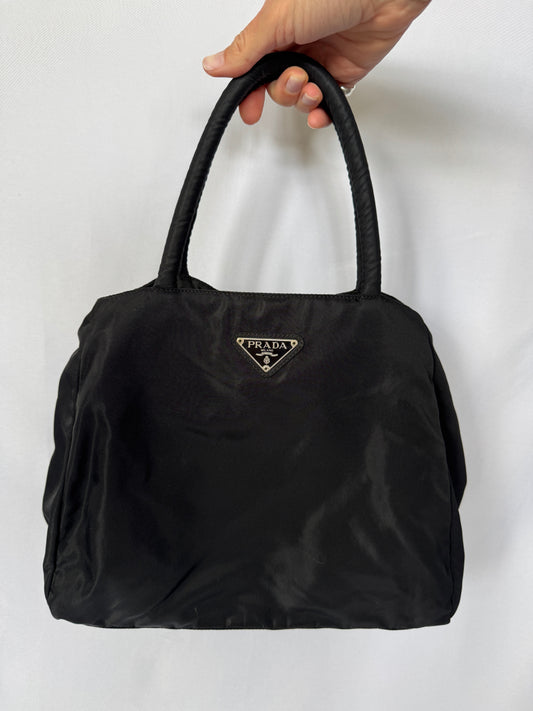 Prada Black Nylon Top Handle Bag