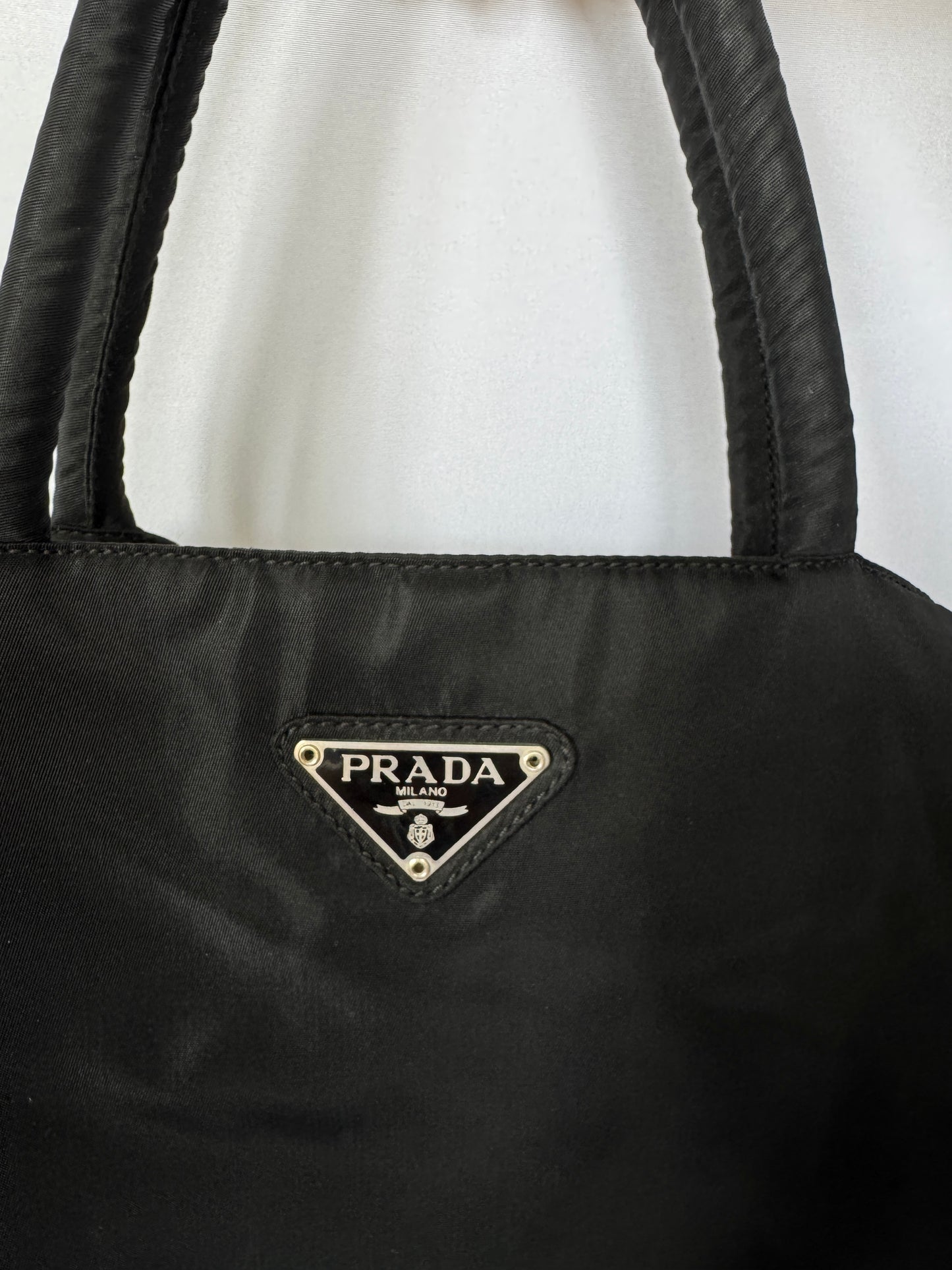 Prada Black Nylon Top Handle Bag