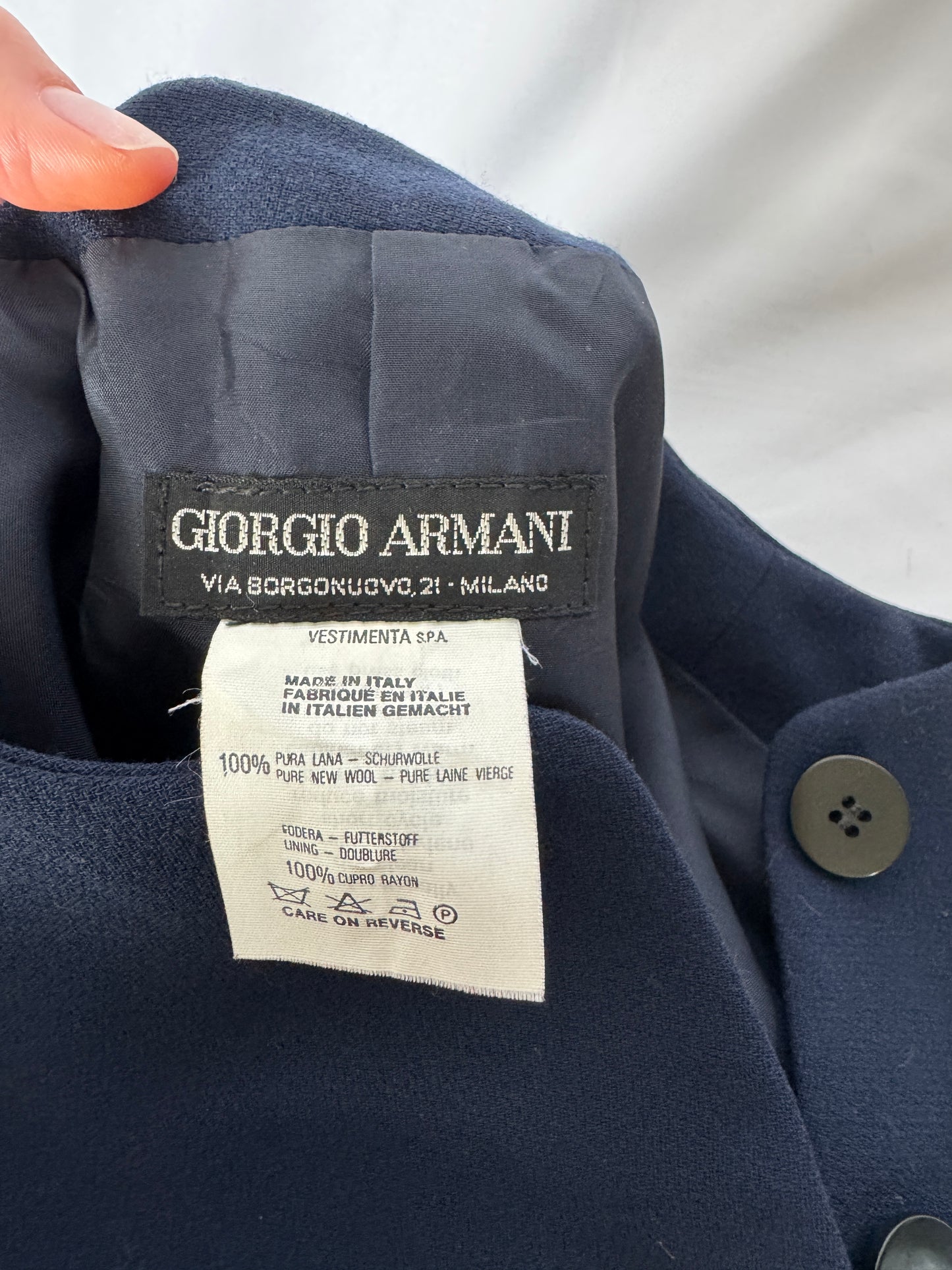 Giorgio Armani Navy Wool Vest