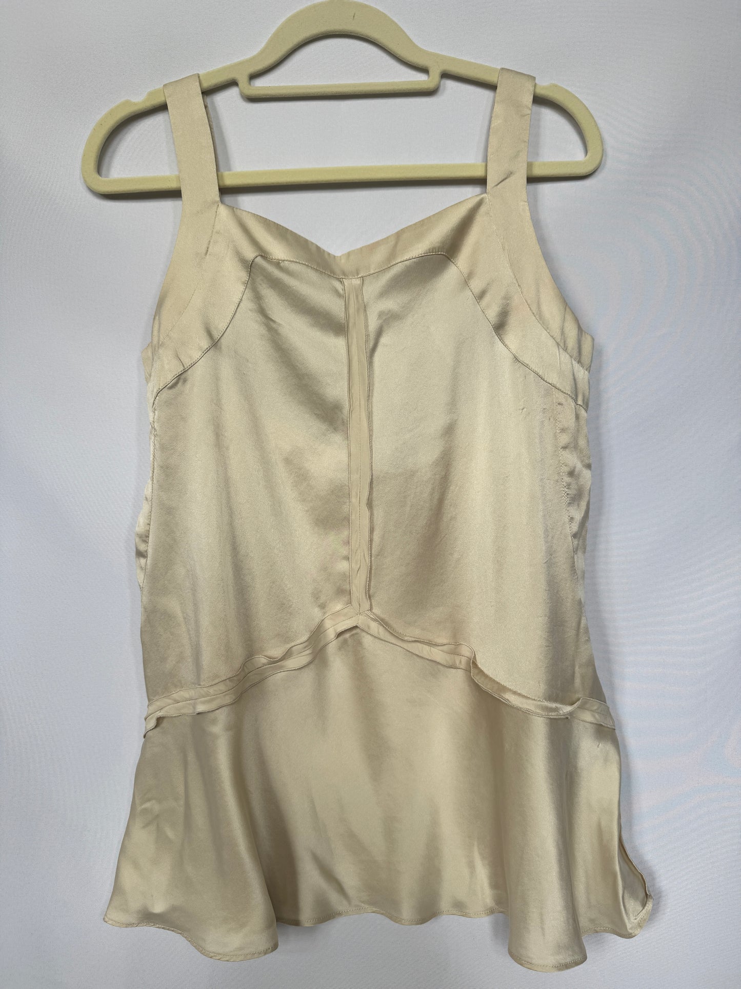 Miu Miu Cream Silk Peplum Top
