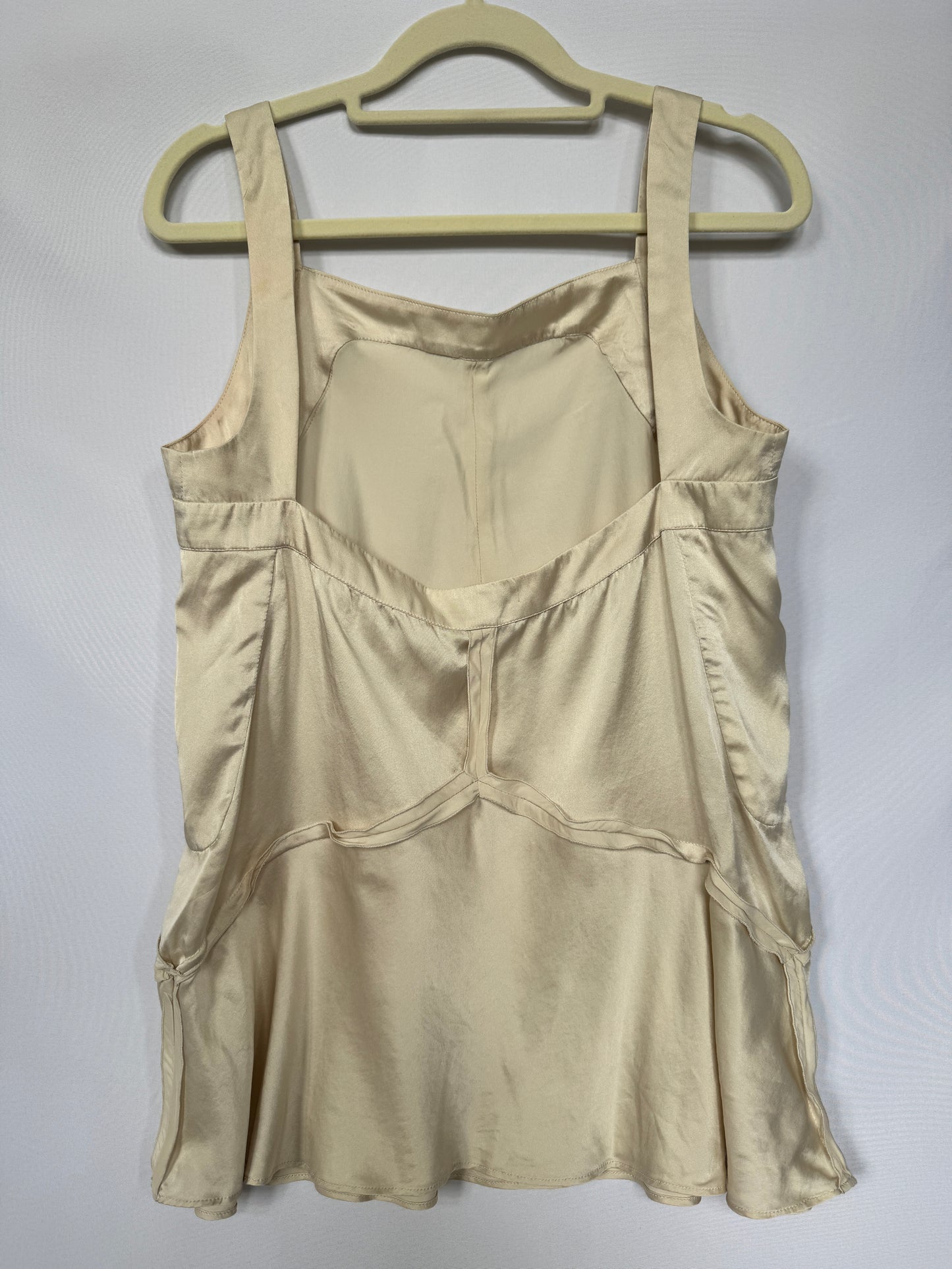 Miu Miu Cream Silk Peplum Top