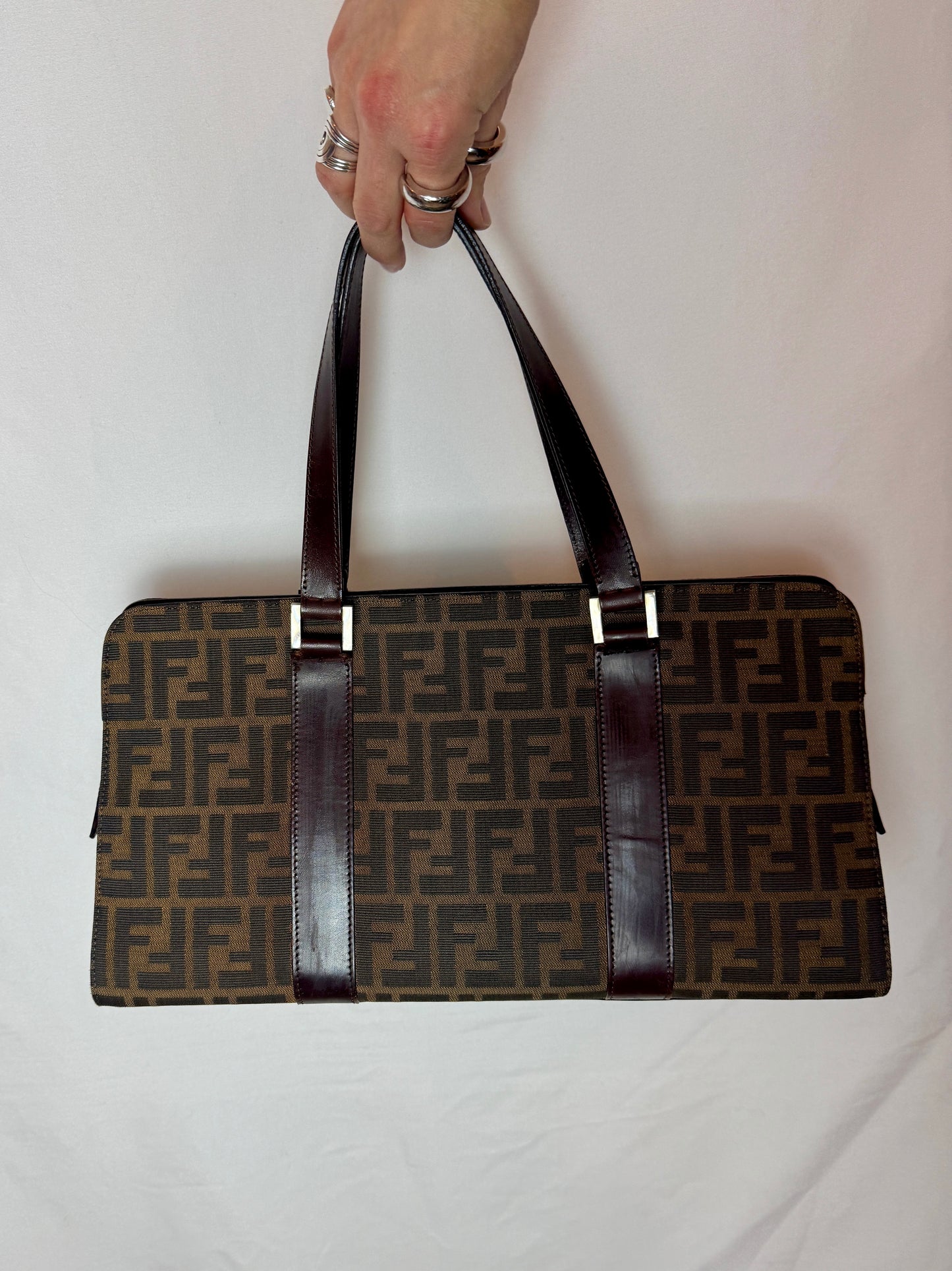 Fendi Zucca Canvas Top Handle Bag — Late 1990s / Early 2000s