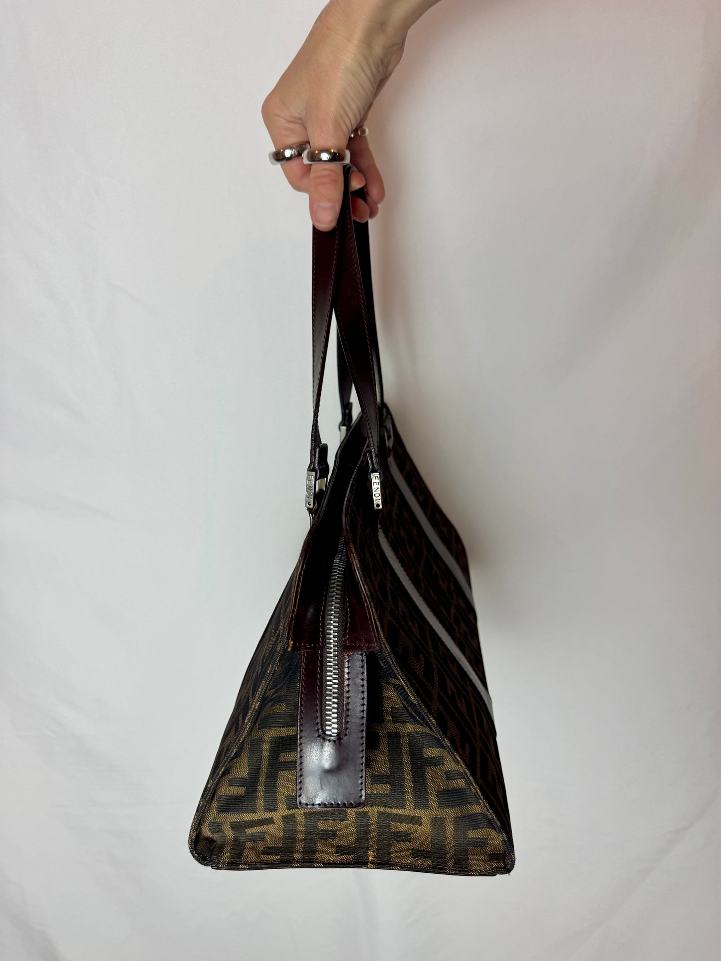 Fendi Zucca Canvas Top Handle Bag — Late 1990s / Early 2000s