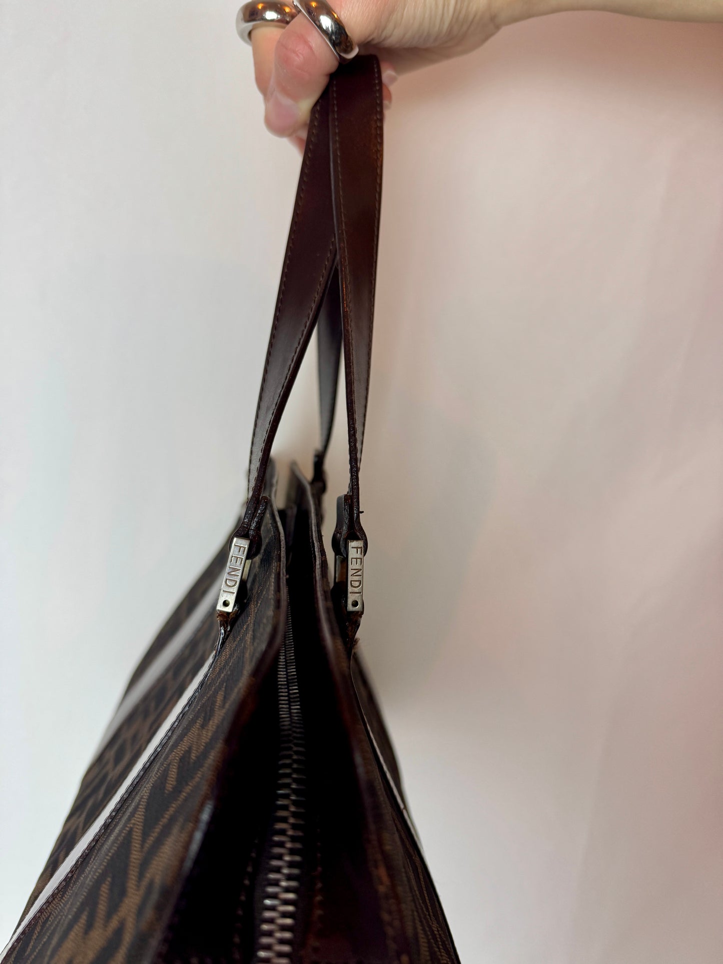 Fendi Zucca Canvas Top Handle Bag — Late 1990s / Early 2000s