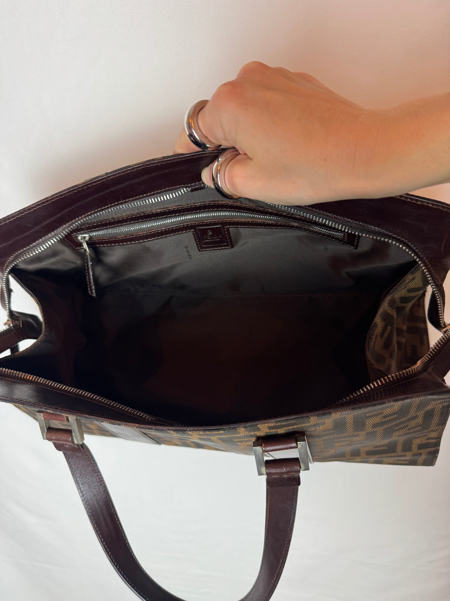 Fendi Zucca Canvas Top Handle Bag — Late 1990s / Early 2000s