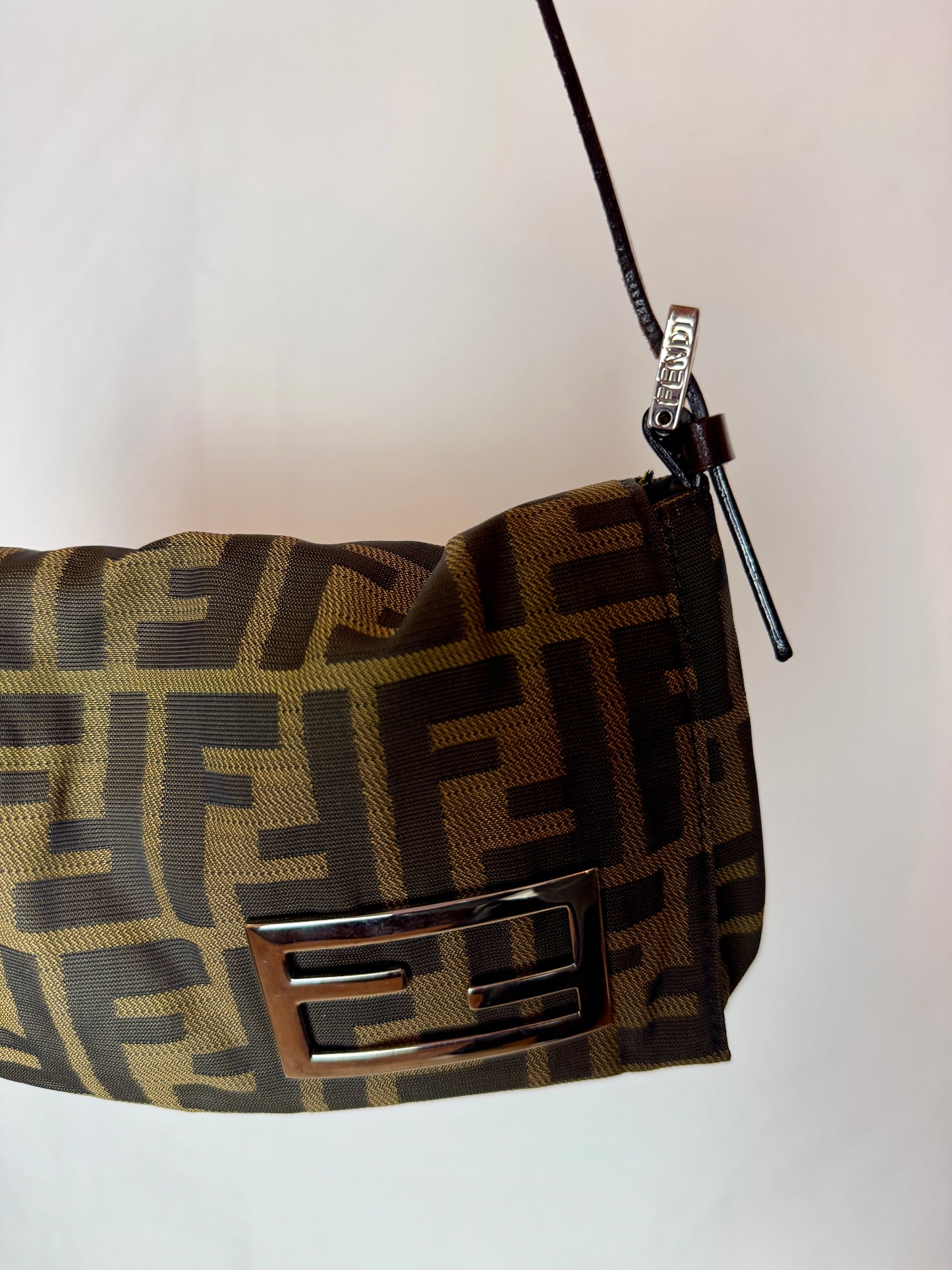 Fendi Zucca Canvas Pochette Bag — Early 2000s