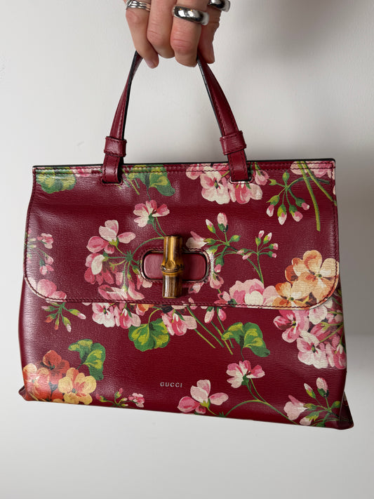 Gucci Blooms Bamboo Top Handle Bag — Mid 2010s