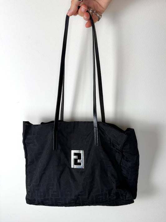 Fendi Zucca Nylon Tote Bag — Late 1990s to Early 2000s
