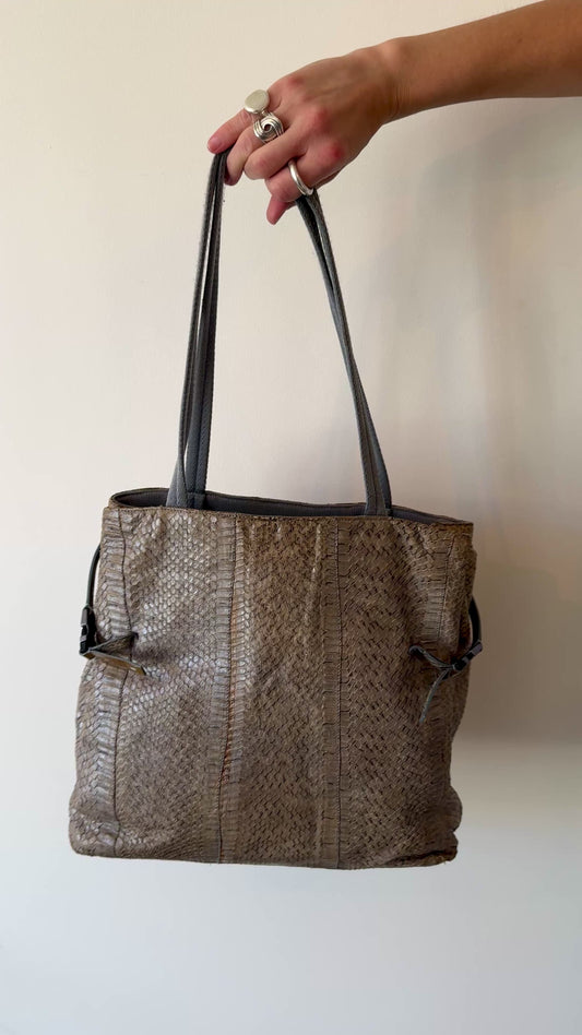 Prada Python Leather Tote Bag